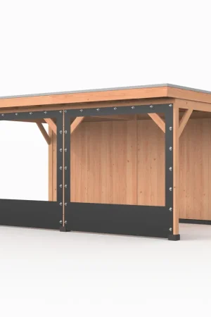 Merkproduct Verandazeil Wand 500 cm Antraciet - voor 14 x 14 cm Staanders